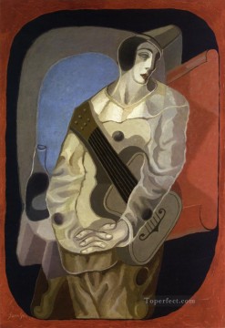 フアン・グリス Painting - ギターを持つピエロ 1925年 フアン・グリス